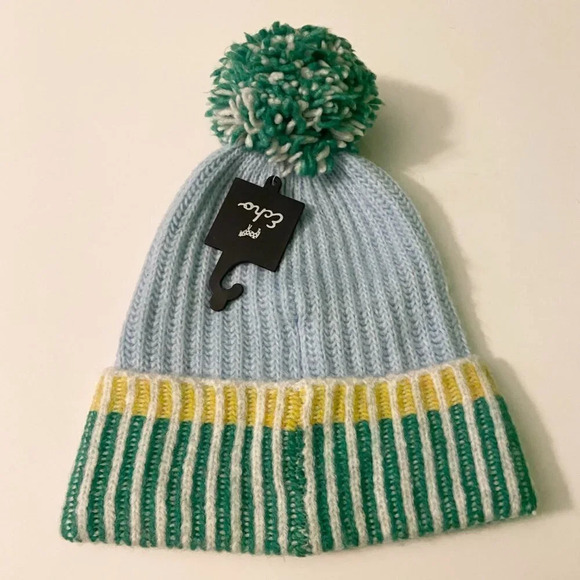 Echo New York Womans Ribbed  Pom Pom Hat Winter Hat With Tags - Picture 10 of 12